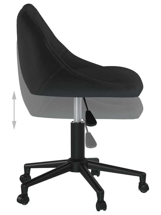 Office Desk Stool with Backrest Black 46x44x67cm