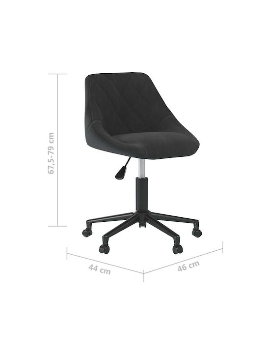 Office Desk Stool with Backrest Black 46x44x67cm