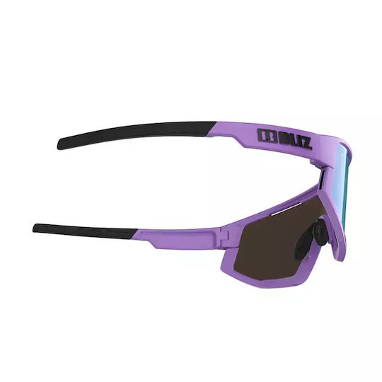 Bliz Cycling Glasses Fusion Brown-Blue Multi with Purple Frame & Mirror Lenses