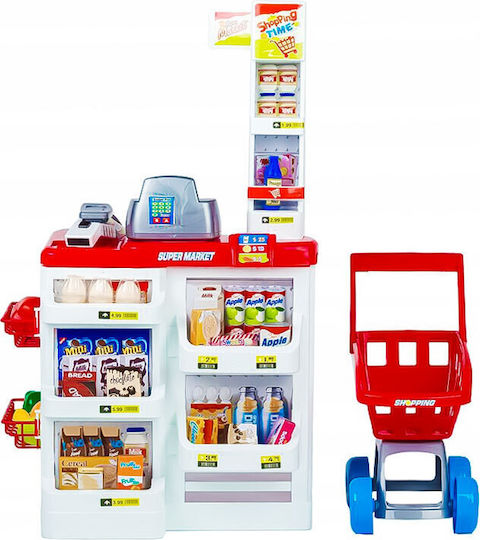 Set de joacă mare pentru supermarket cu casă de marcat, cântar și scaner pentru copii