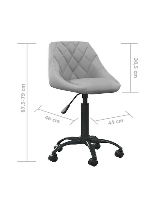 Office Desk Stool with Backrest Gray 44x46x67cm