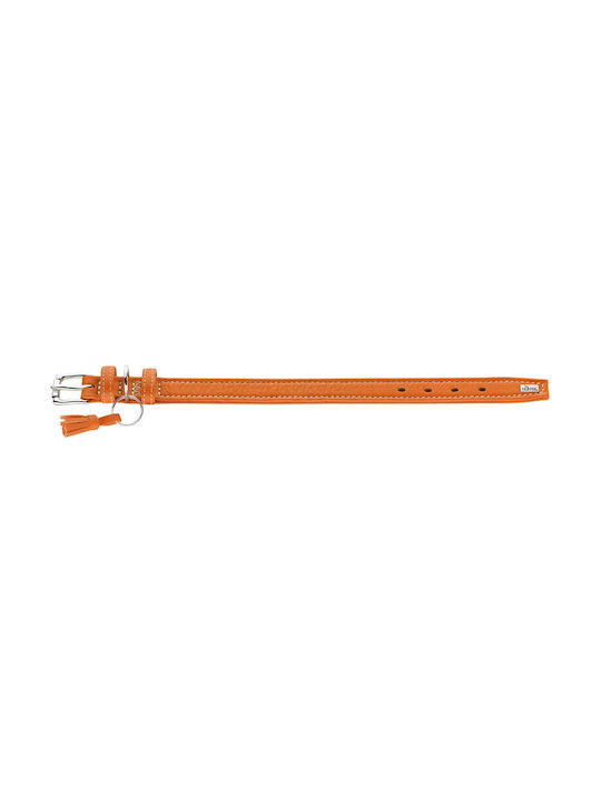 Hunter Hundehalsband Leder in Orange Farbe Groß 57cm