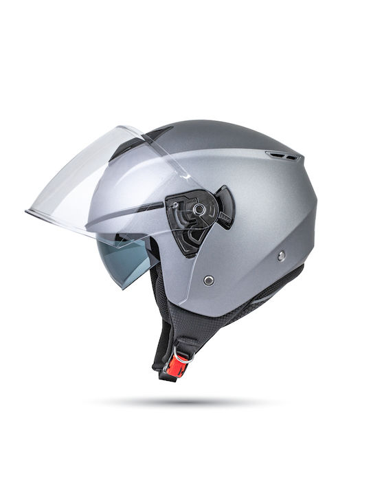 Yohe 852 SV Jet Helmet with Sun Visor 1200gr Titanium Mat