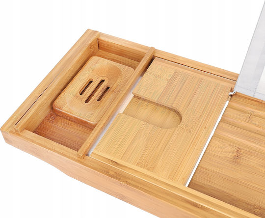 Επιτοίχια Ραφιέρα Μπάνιου Bamboo 112x23x4.5cm Μπεζ
