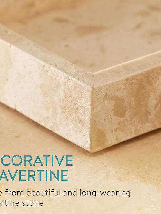 Navaris Dreptunghiular Tavă de Servire cu Mânere în Culoare Bej 25x12x3cm 60970.01 1buc