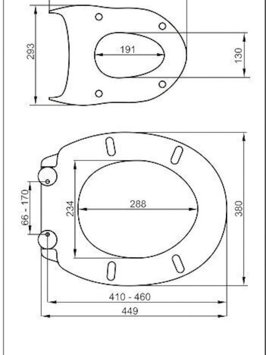 Fala Plastic Toilet Slim Seat White 38cm