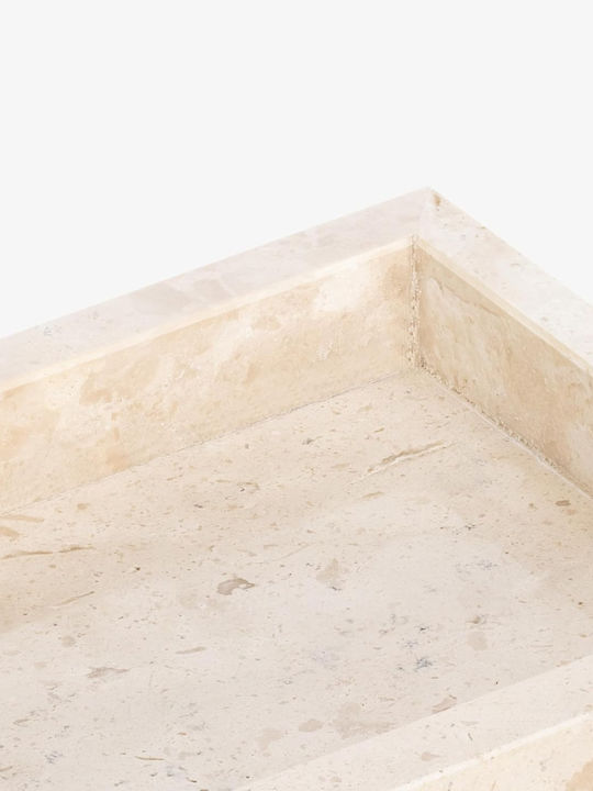 Navaris Dreptunghiular Tavă de Servire cu Mânere în Culoare Bej 25x12x3cm 60970.01 1buc