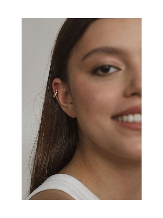 Ania Kruk Single Earring made of Silver Gold Plated with Stones