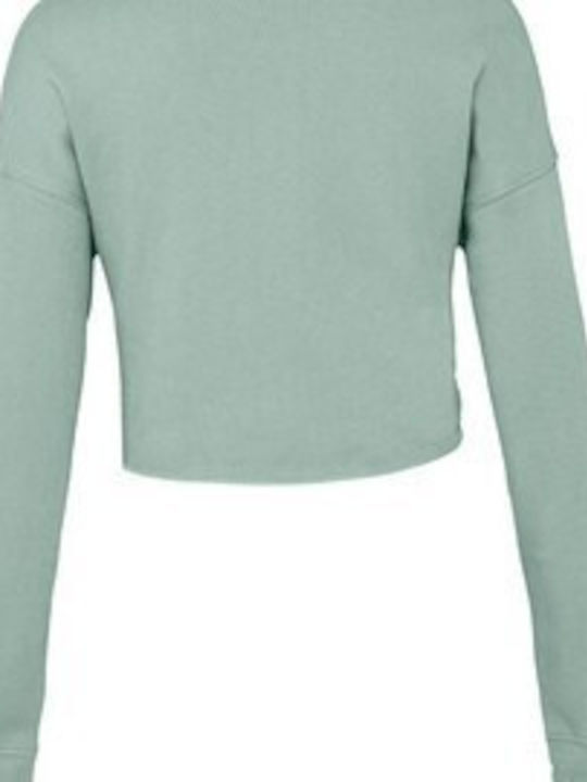 Women's Cropped Long Sleeve Blouse | Women's Cropped Crew Fleece | 7503 Dusty Blue