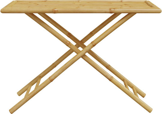 Outdoor Dinner Foldable Bamboo Table Natural 110x55x75cm