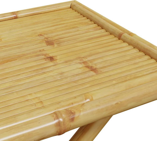 Outdoor Dinner Foldable Bamboo Table Natural 110x55x75cm
