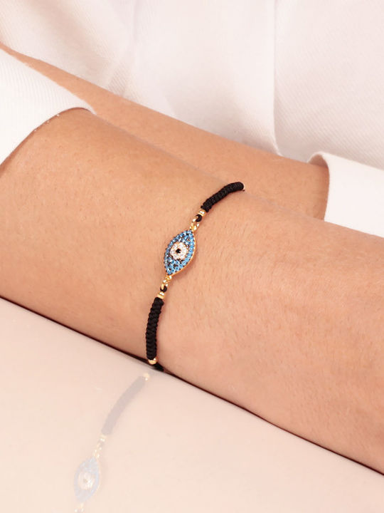 Silver Gold Plated Cord Bracelet with Eye