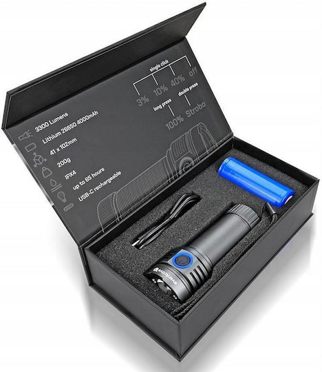 everActive Flashlight LED IPX4 with Maximum Brightness 3300lm