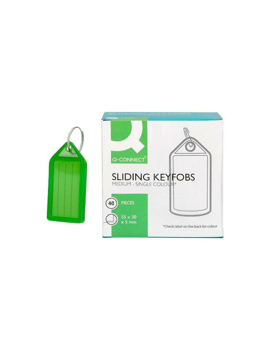 Q-Connect Set Keychain Green 40pcs
