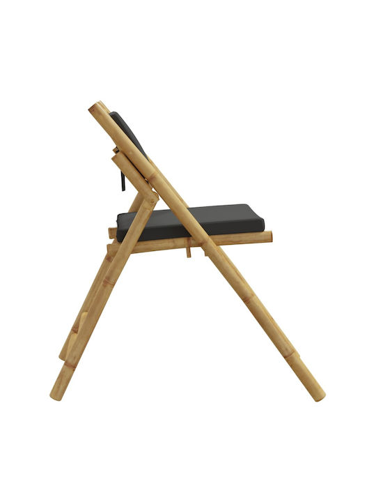 Scaun de exterior Bambus Bamboo With Grey cu pernă 2buc 59x51x87cm