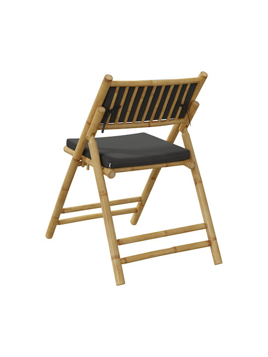 Scaun de exterior Bambus Bamboo With Grey cu pernă 2buc 59x51x87cm