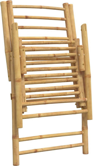 Outdoor-Stuhl Bamboo Cream mit Kissen 2Stück 77x55x99εκ.