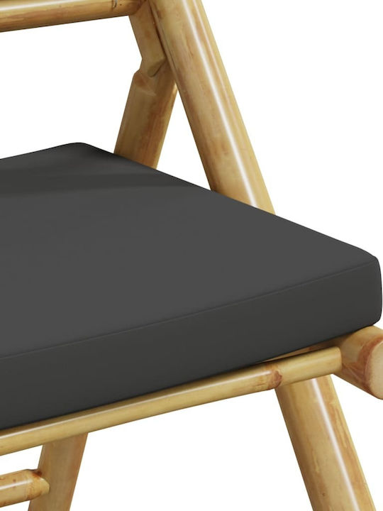 Scaun de exterior Bambus Bamboo With Grey cu pernă 2buc 59x51x87cm