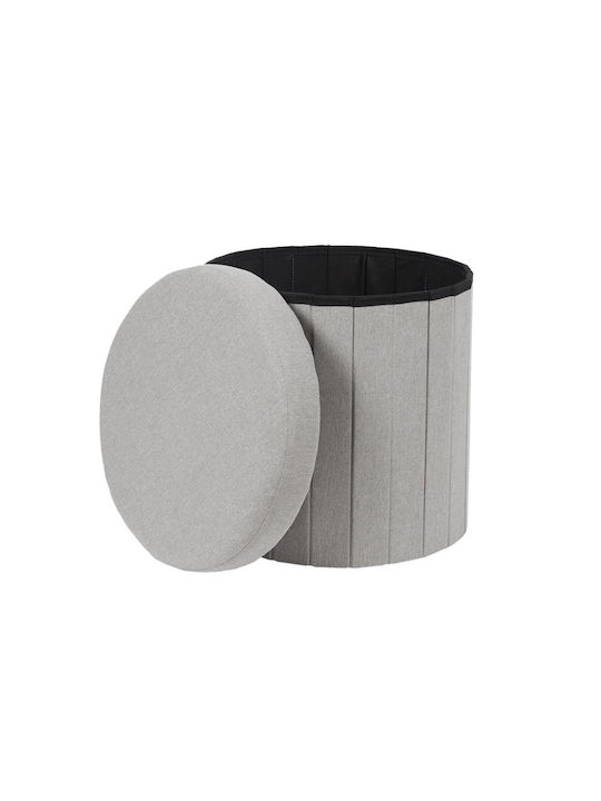 Stool For Living Room Collapsible With Storage Space Wooden Grey