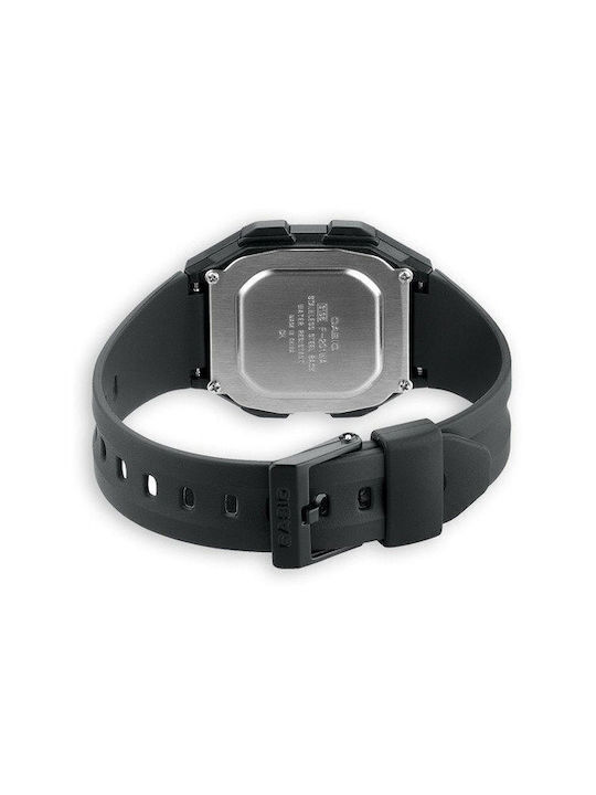 Casio Classic Ψηφιακό Ανδρικό Ρολόι 34mm Μπαταρίας με Μαύρο Καουτσούκ Λουράκι