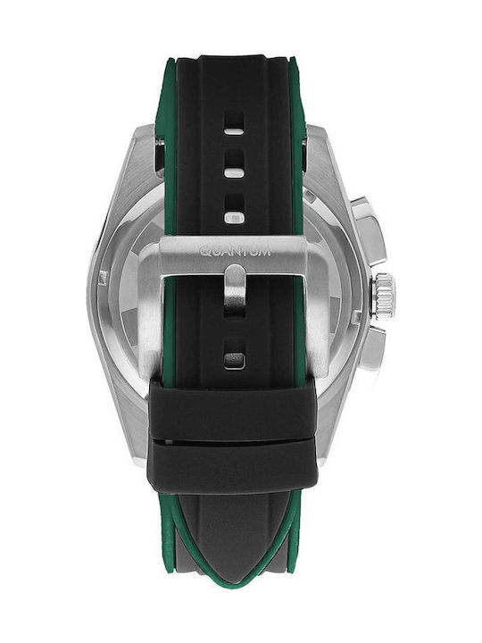 Quantum Men's Watch 47mm Chronograph Battery with Black Rubber Strap
