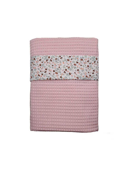 Blanket Nursery Swaddling Blankets Waffle Pink 100x75cm.