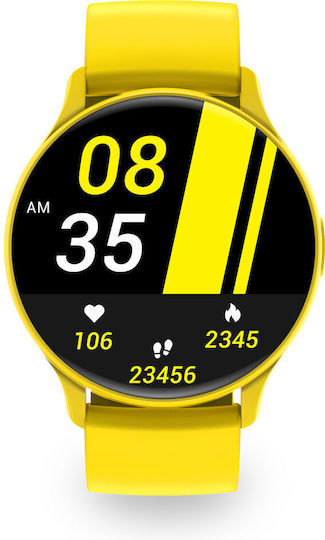 Ksix Core Aluminium Smartwatch with Heart Rate Monitor (Yellow)