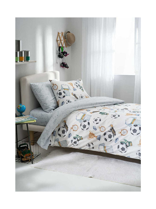 Vesta Home Σετ Σεντόνια Μονά Βαμβακερά Football Multi 170x260cm 3τμχ
