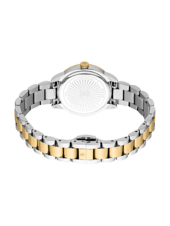 Roberto Cavalli Glam Crystals Uhr mit Schwarz Metallarmband