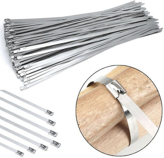 Metallic Cable Ties 200mm x 7.9mm in Silver Colour (50 pcs) 753098