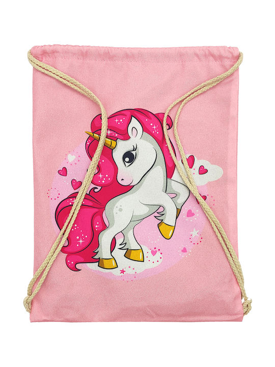 Gift-Me Unicorn Παιδική Τσάντα Πλάτης Ροζ 42x32εκ.