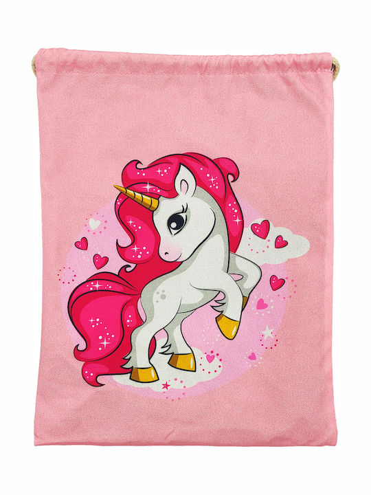 Gift-Me Unicorn Παιδική Τσάντα Πλάτης Ροζ 42x32εκ.