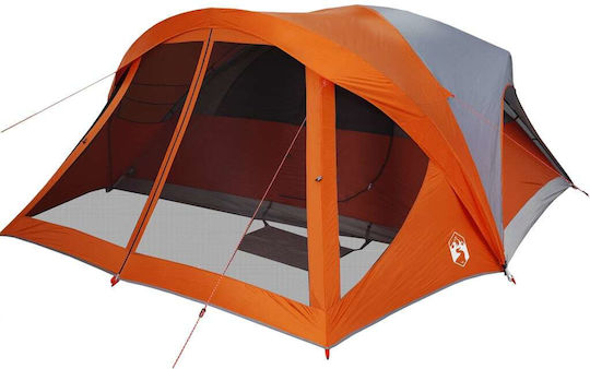 vidaXL Camping Tent Orange for 6 People 455x370x175cm