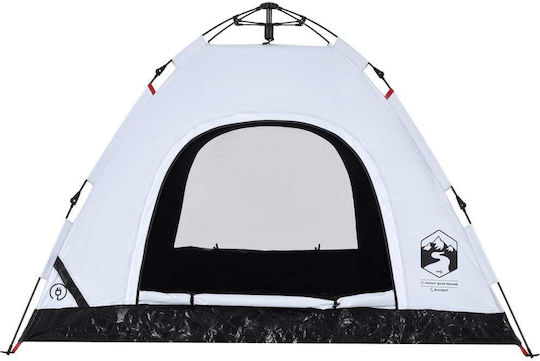 vidaXL Camping Tent Igloo White for 3 People 370x180x116cm