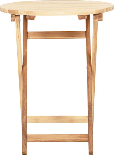 Wooden Masa pentru spații exterioare mici Pliabil Limnos Natural 60x60cm