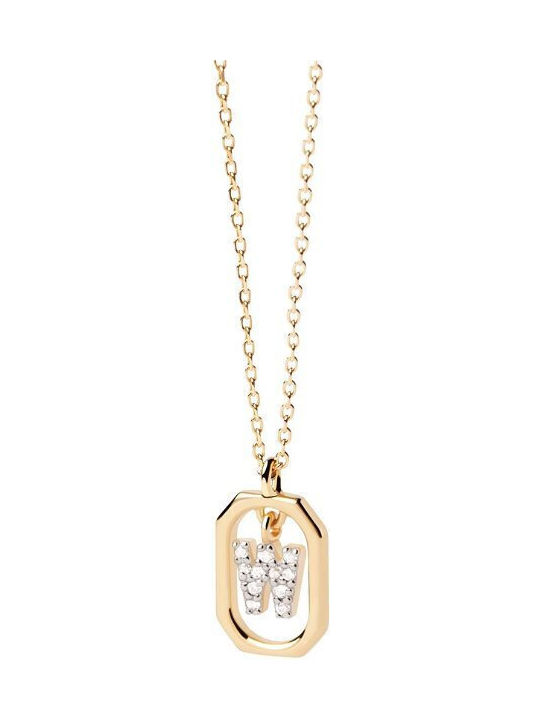 P D Paola Necklace from Gold Plated Silver with Zircon