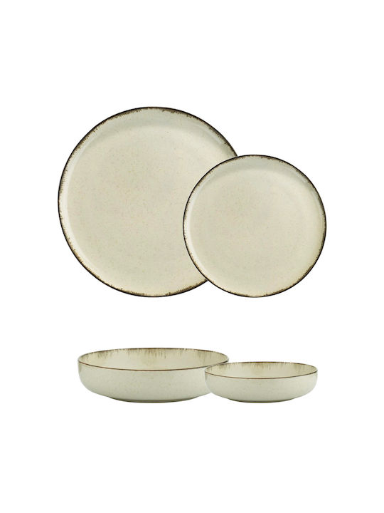 Kutahya Porselen Mood Beige Porcelain Dinnerware Set 24pcs