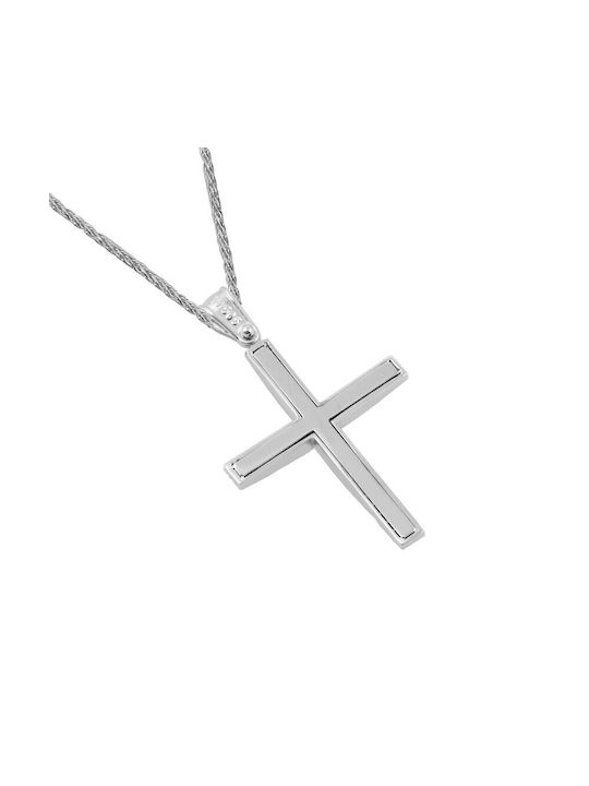 White Gold Cross 14K with Chain