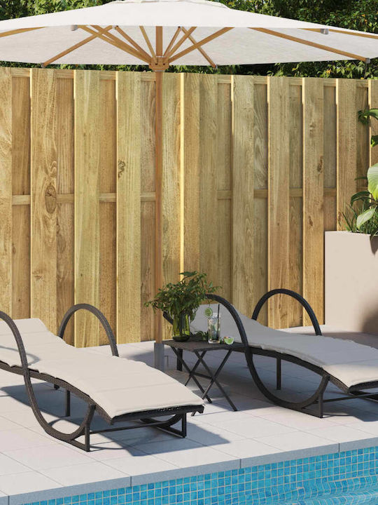 Ξαπλώστρα Rattan με Μαξιλάρι με Τραπεζάκι 2τμχ 199x55x42εκ.