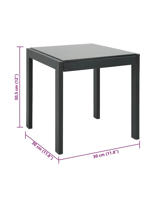 Liegestuhl Metallisch Gray mit Tisch 2Stück 208.5x73x38cm.