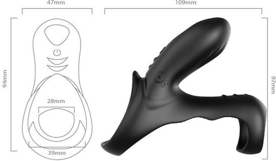Armony Vibrating Cock Ring Schwanz Schwarz