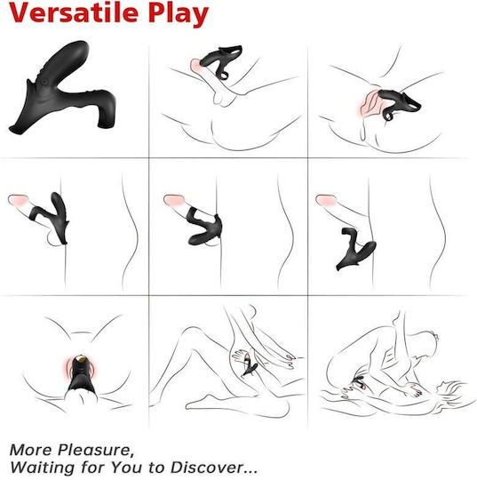 Armony Vibrating Cock Ring Schwanz Schwarz