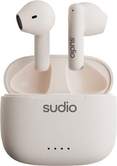Sudio A1 In-ear Bluetooth Handsfree Ακουστικά με Θήκη Φόρτισης Λευκά