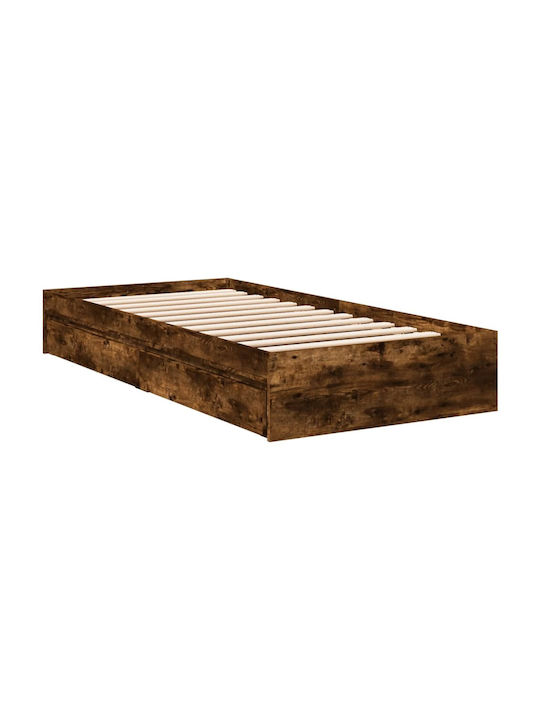 Einzelbett aus Holz Braune mit Lattenrost für Matratze 90x200cm