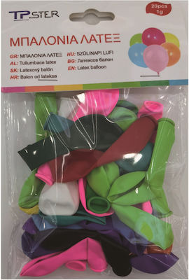 Set of 20 Balloons Latex Multicolour