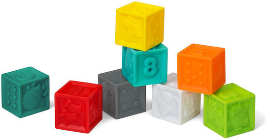 Infantino Cuburi Squeeze & Stack Pentru 6+ Luni 8 Bucăți