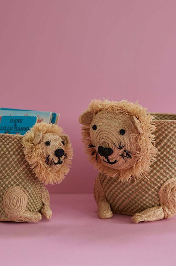 Rice Children's Storage Basket made of Straw Beige 40x30x49cm 1pcs