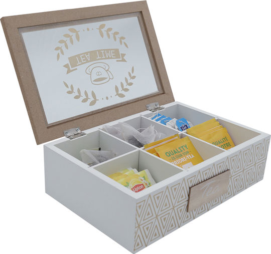 Uncle George Uncle George Lebensmittelgläser & Behälter Tee Allg. Verwendung Getreide Zucker Nudeln Kaffee mit Deckel & Gestell Hölzernes Weiß 15ml 1 Stück