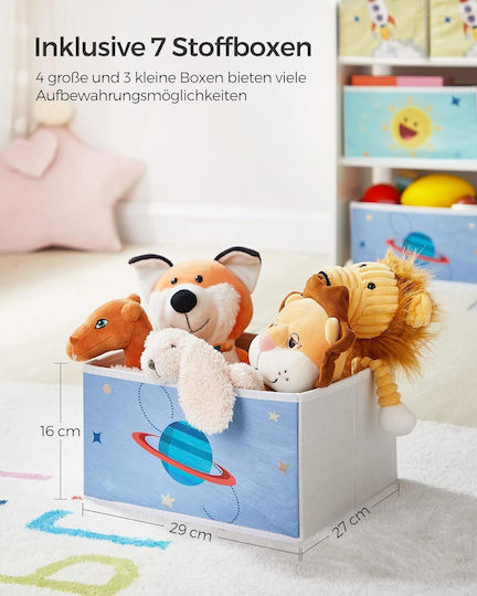 Songmics Spielzeug Aufbewahrungssystem aus Holz Weiß 29.5x62.5x60cm 1Stück