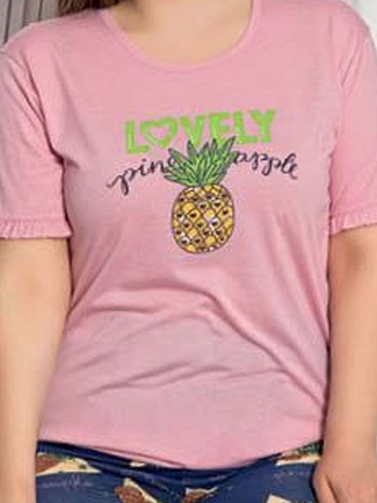 Boyraz Sommer Damen Pyjama-Set Pink